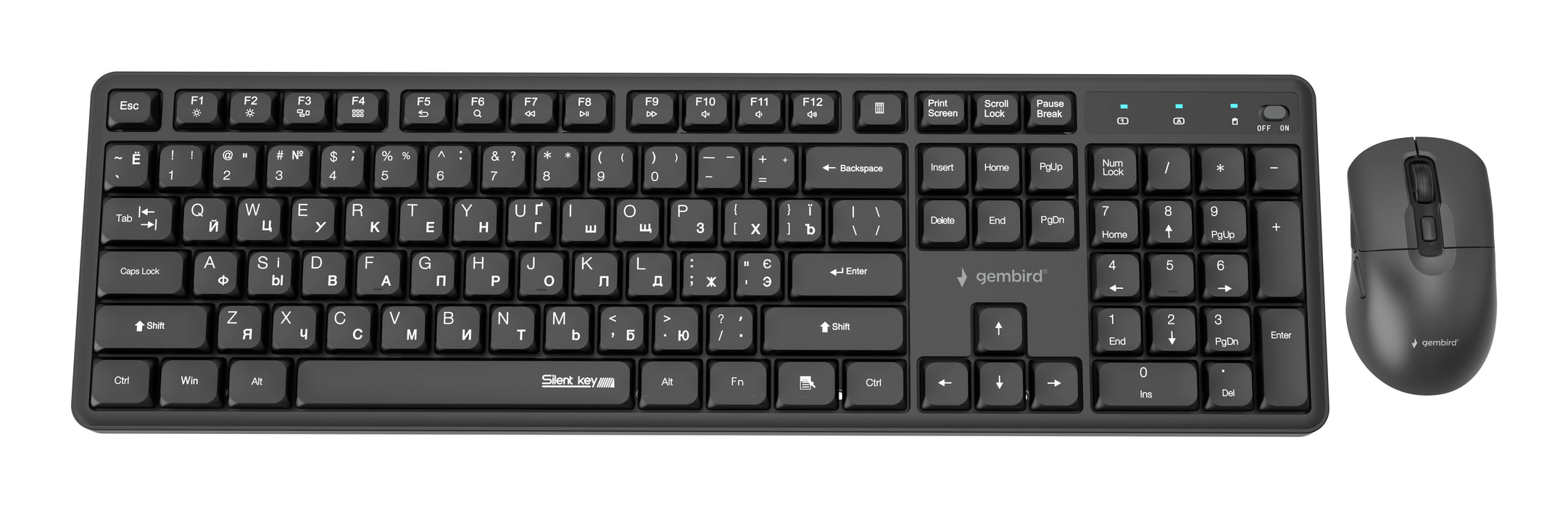 EAN 8716309137058 - Gembird KBS-WMS-01-CYRL teclado Ratón incluido Oficina RF inalámbrico QWERTY Internacional de EE.UU., Ucr imagen 2