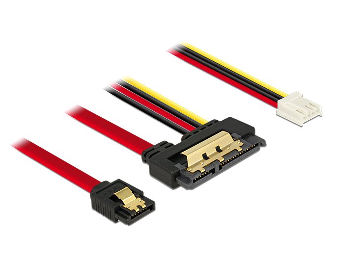 EAN 4043619852345 - DeLOCK 85234 cable de SATA 0,3 m SATA 7-pin + Molex (4-pin) SATA 22-pin Negro imagen 1