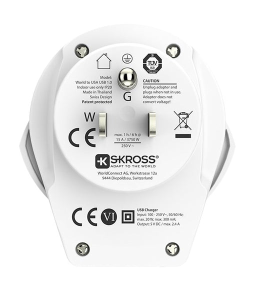 EAN 7640326820482 - Skross 1.500268-E adaptador de enchufe eléctrico Tipo B Universal Blanco imagen 2