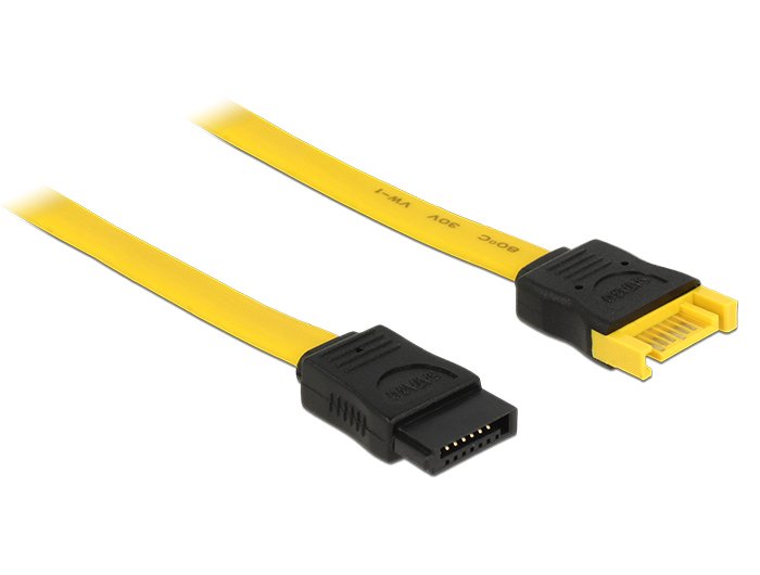 EAN 4043619839506 - DeLOCK 0.7m 2xSATAIII cable de SATA 0,7 m SATA 7-pin Negro, Amarillo imagen 1