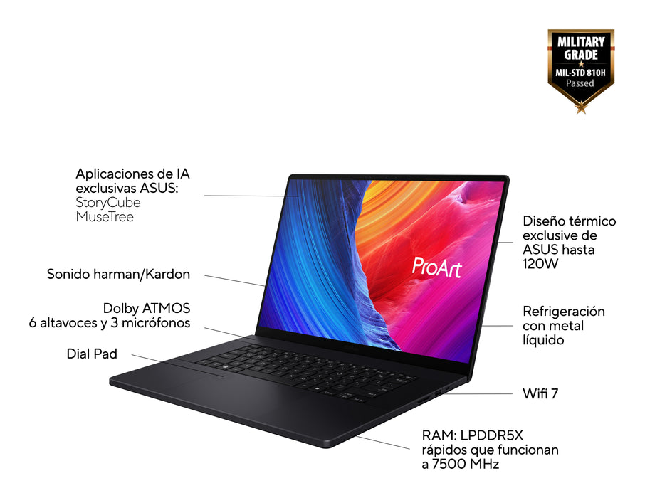 EAN 4711636046664 - ASUS ProArt P16 H7606WM-SC052W Copilot+ PC 40,6 cm (16") Pantalla táctil LPDDR5x-SDRAM NVIDIA GeForce RTX imagen 3