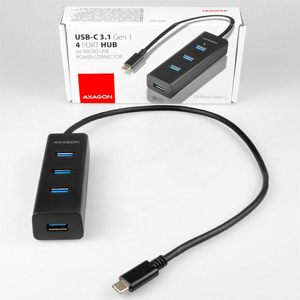 EAN 8595247903686 - Axagon HUE-S2C hub de interfaz USB 3.2 Gen 1 (3.1 Gen 1) Type-A 5000 Mbit/s Negro imagen 11