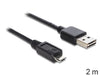 EAN 4043619833672 - DeLOCK EASY-USB 2.0-A - USB 2.0 micro-B, 2m cable USB USB A Micro-USB B Negro imagen 1