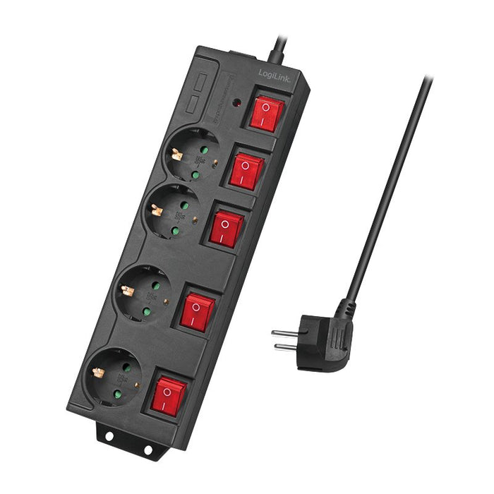 EAN 4052792060584 - LogiLink LPS251 base múltiple 1,5 m 4 salidas AC Interior Negro imagen 1