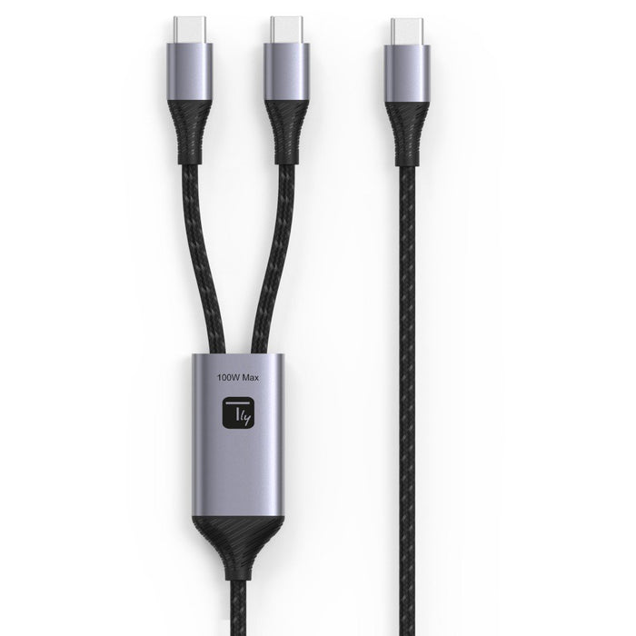 EAN 8059018369533 - Techly ICOC MU2C-2C100W cable USB USB 2.0 1,5 m USB C 2 x USB C 0,48 Gbit/s 100 W Negro, Gris imagen 1