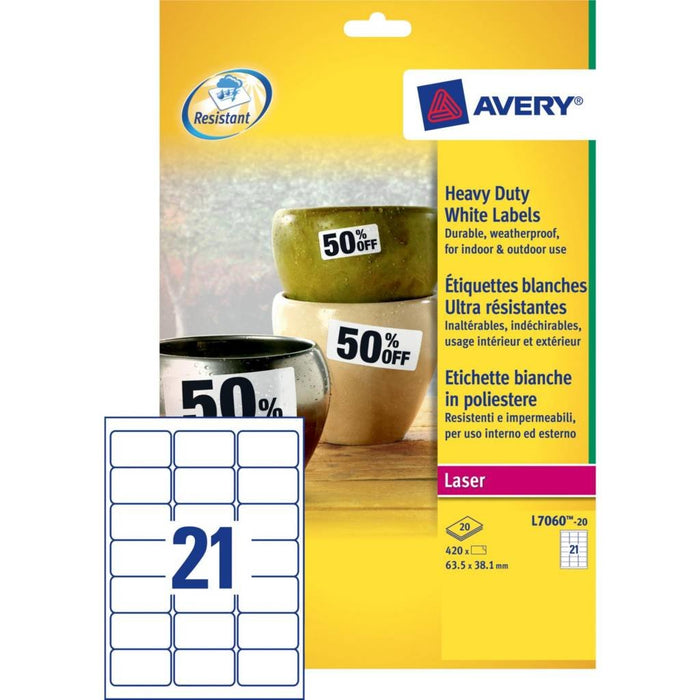 EAN 5014702105333 - Avery L7060-20 etiqueta de impresora Etiqueta para impresora autoadhesiva imagen 1