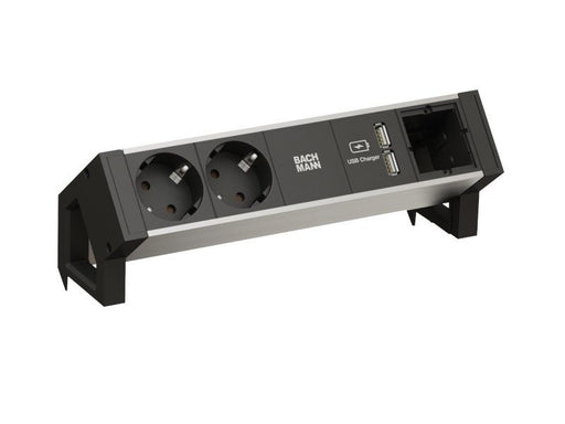 EAN 4057298053085 - Bachmann DESK 2 base múltiple 0,2 m 2 salidas AC Interior Negro, Gris imagen 1