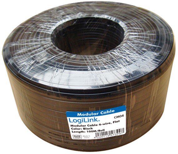 EAN 4052792006285 - LogiLink CM04 cable telefónico 100 m Negro imagen 2