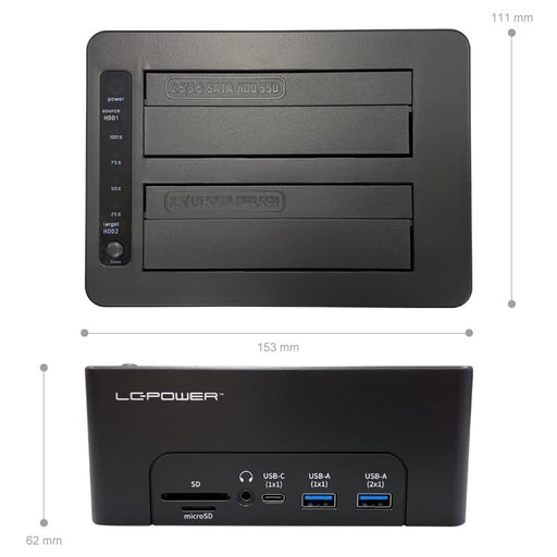 EAN 4262443280227 - LC-Power LC-DOCK-C-MULTI-HUB base de conexión para disco duro USB 3.2 Gen 2 (3.1 Gen 2) Type-C Negro imagen 2