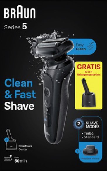 EAN 8700216808057 - Braun Series 5 52-N7200cc Máquina de afeitar de láminas Recortadora Negro imagen 1