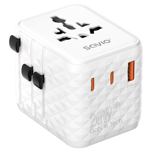 EAN 5905106070993 - Savio AP-08 adaptador e inversor de corriente 20 W Blanco imagen 1