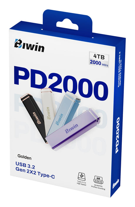 EAN 6955914623071 - Biwin PD2000 4 TB USB Tipo C USB 3.2 Gen 2x2 Oro imagen 14