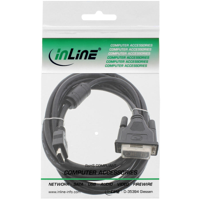 EAN 4043718252022 - InLine 17664 adaptador de cable de vídeo 1,5 m HDMI DVI Negro imagen 2