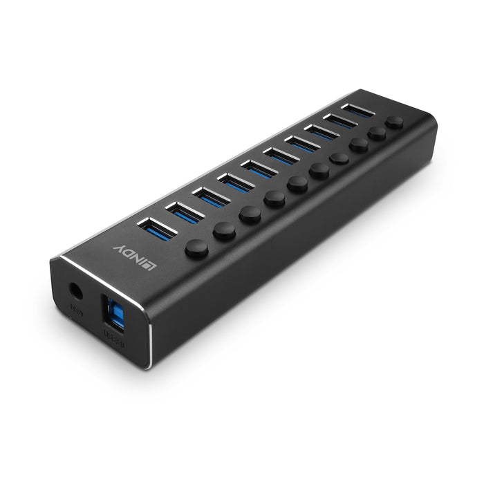 EAN 4002888433709 - Lindy 43370 hub de interfaz USB 3.2 Gen 1 (3.1 Gen 1) Type-B 5000 Mbit/s Negro imagen 4