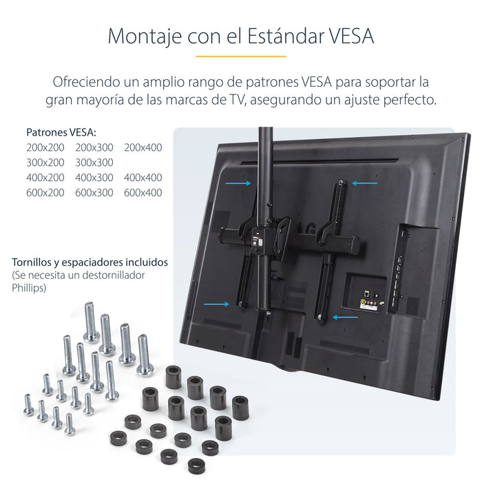 EAN 0065030880671 - StarTech.com FPCEILBTB soporte para pantalla de señalización 190,5 cm (75") Negro imagen 14