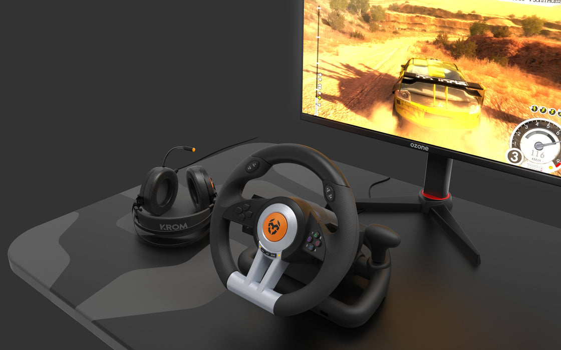 EAN 8436532169250 - Krom K-Wheel Negro USB Volante + Pedales Analógico/Digital PlayStation 4, Playstation, Playstation 3, Xbo imagen 6