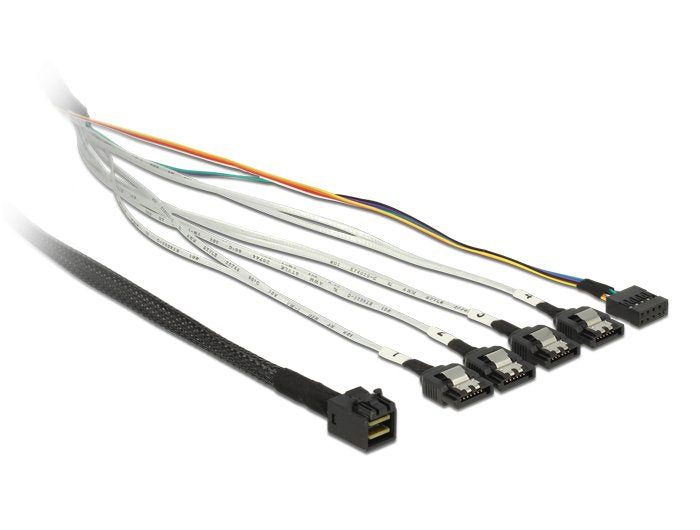EAN 4043619833153 - DeLOCK 0.5m, SFF-8643/4 x SATA 7p 0,5 m Multicolor imagen 1