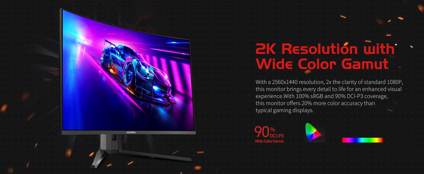 EAN 6940017322501 - Koorui G3221SC pantalla para PC 80 cm (31.5") 2560 x 1440 Pixeles Quad HD Negro imagen 12