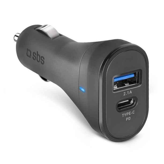EAN 8018417237300 - SBS TECRTC1USB2AUL cargador de dispositivo móvil Smartphone Negro Encendedor de cigarrillos Carga rápida  imagen 1
