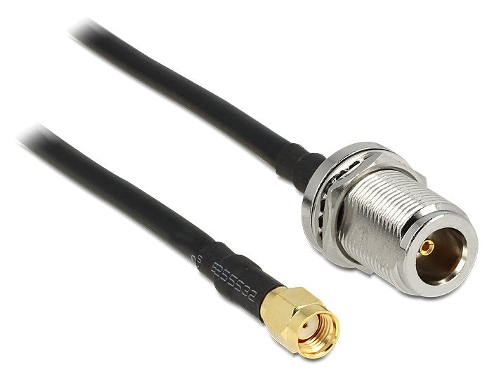 EAN 4043619888450 - DeLOCK 88845 cable coaxial 1,5 m Negro imagen 1