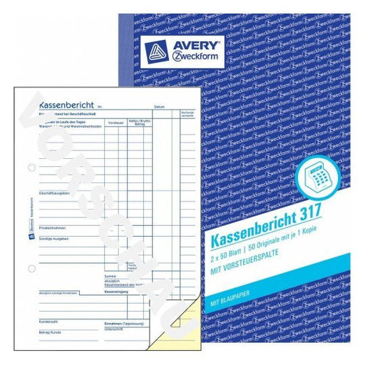 EAN 4004182003176 - Avery 317 registro comercial (libro) Azul, Blanco imagen 1