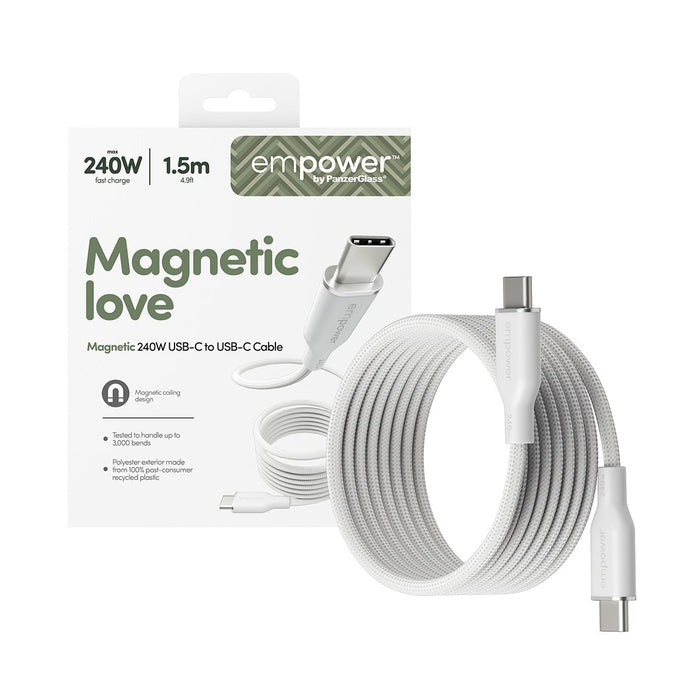 EAN 5715685027703 - PanzerGlass empower by ® Magnetic 240W USB-C to USB-C Cable | USB 2.0 | 1.5M | Silver White Protector de  imagen 5