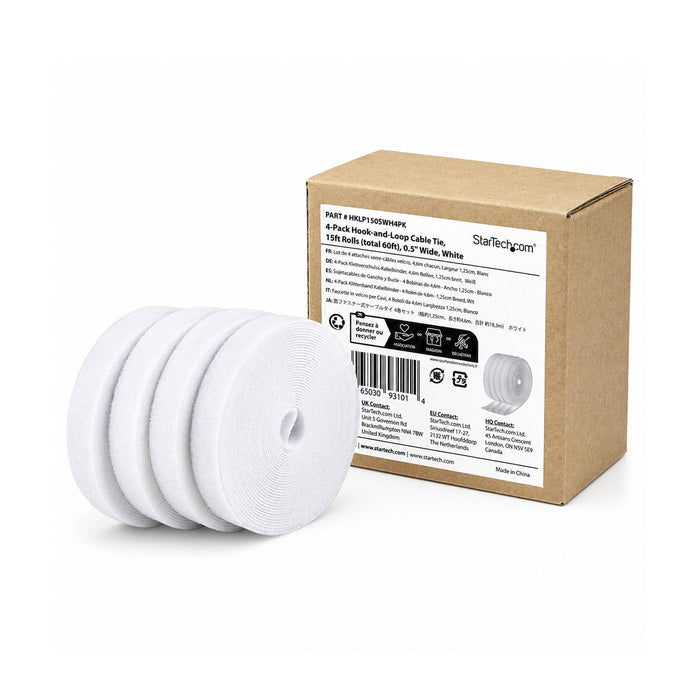 EAN 65030931014 - StarTech.com HKLP1505WH4PK organizador de cables Universal Bridas adherentes para cables 4 pieza(s) imagen 5