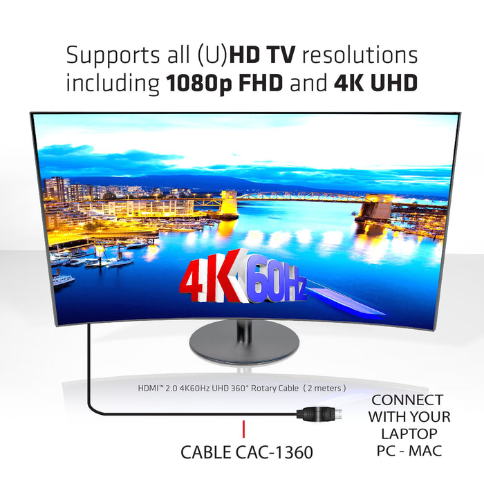 EAN 0841615101207 - CLUB3D CAC-1360 cable HDMI 2 m HDMI tipo A (Estándar) Negro imagen 12