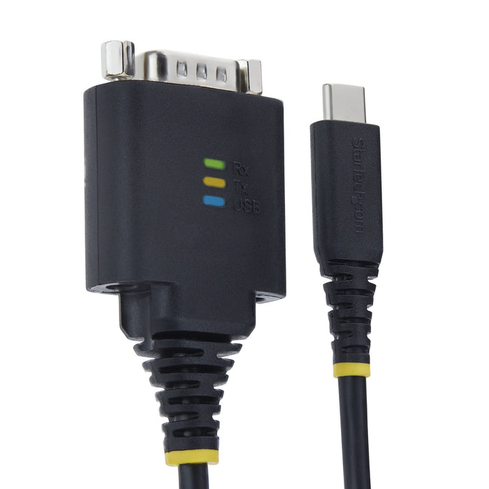EAN 65030898447 - StarTech.com 1P1FFC-USB-C-SERIAL cable de serie Negro 0,3 m USB Tipo C RS-232 imagen 2