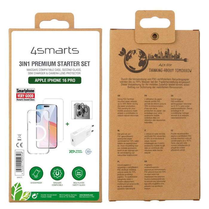 EAN 4252011909346 - 4smarts 3in1 Premium Starter Set kit arrancador para teléfono móvil Transparente, Blanco imagen 5