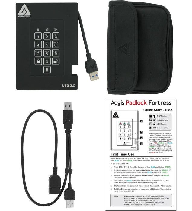 EAN 708326914154 - Apricorn Aegis Padlock Fortress 1 TB USB 3.2 Gen 1 (3.1 Gen 1) Negro imagen 4