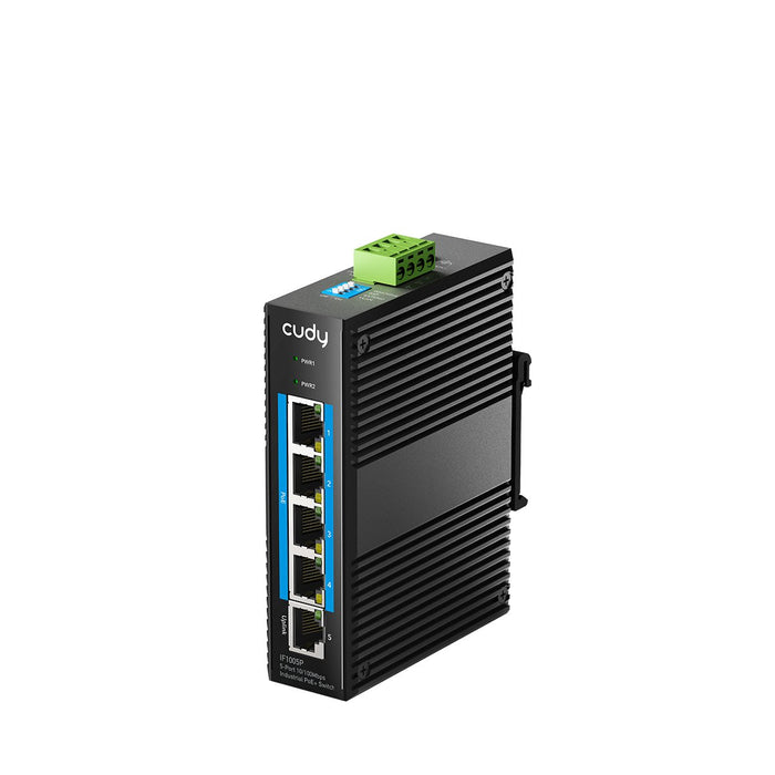EAN 6971690792190 - Cudy 5-Port 10/100 Mbps Industrial PoE+ Switch, IF1005P 2.0 Fast Ethernet (10/100) Energía sobre Ethernet imagen 1