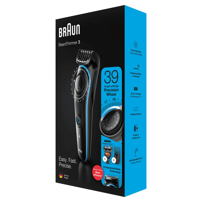 EAN 4210201282150 - Braun BeardTrimmer 81705178 depiladora para la barba Batería 39 2 cm Negro, Azul imagen 6
