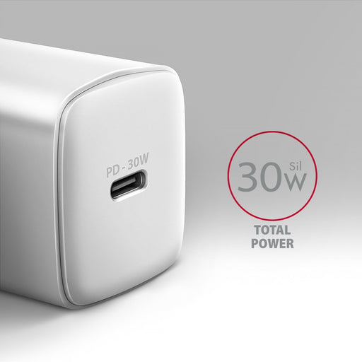 EAN 8595247908322 - Axagon ACU-PD30W wall charger 1x QC3.0/AFC/FCP/PD type-C 30W white Teléfono móvil, Smartphone, Reloj inte imagen 2