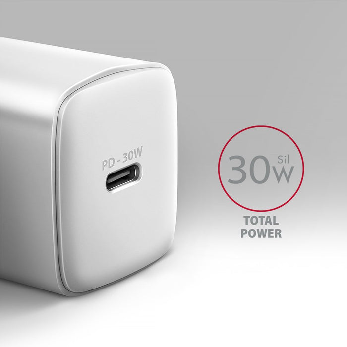 EAN 8595247908322 - Axagon ACU-PD30W wall charger 1x QC3.0/AFC/FCP/PD type-C 30W white Teléfono móvil, Smartphone, Reloj inte imagen 2