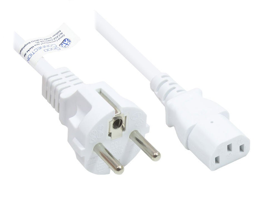EAN 4014619168606 - Alcasa P0030-W015 cable de transmisión Blanco 1,5 m CEE7/7 C13 acoplador imagen 1