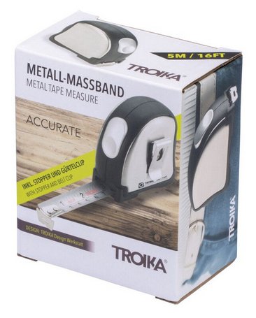 EAN 4024023200731 - TROIKA TAP14/ST cinta métrica 5 m Plástico, Acero inoxidable Negro, Plata imagen 5