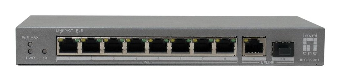 EAN 4015867241110 - LevelOne GEP-1011 switch No administrado L2 Gigabit Ethernet (10/100/1000) Energía sobre Ethernet (PoE) M imagen 1