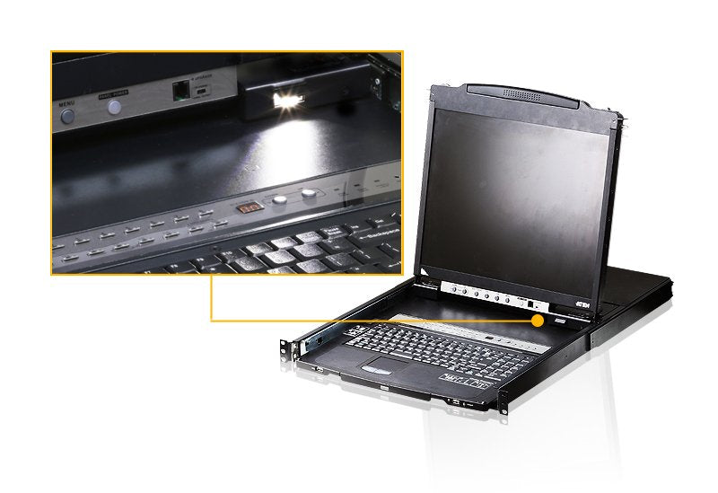 EAN 4710469345555 - ATEN CL5808N-ATA-AG consola de rack 48,3 cm (19") 1280 x 1024 Pixeles Metal, Plástico Negro 1U imagen 4