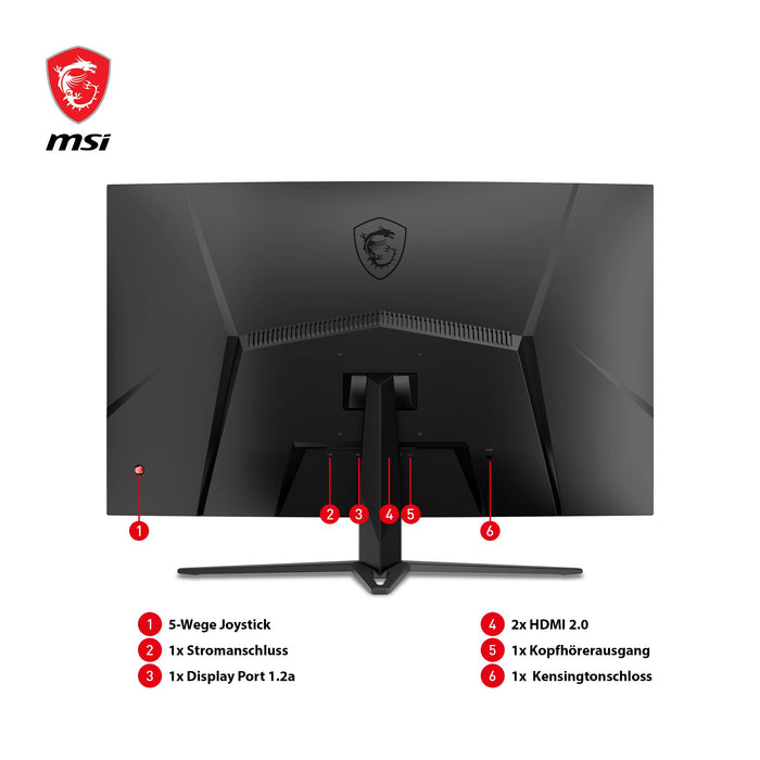 EAN 4711377059497 - MSI G32C4XDE pantalla para PC 80 cm (31.5") 1920 x 1080 Pixeles Full HD Negro imagen 6