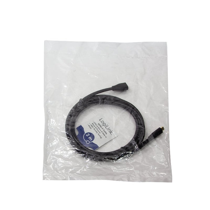 EAN 4052792047189 - LogiLink CU0123 cable USB USB 2.0 2 m Micro-USB B 0,48 Gbit/s Negro imagen 2