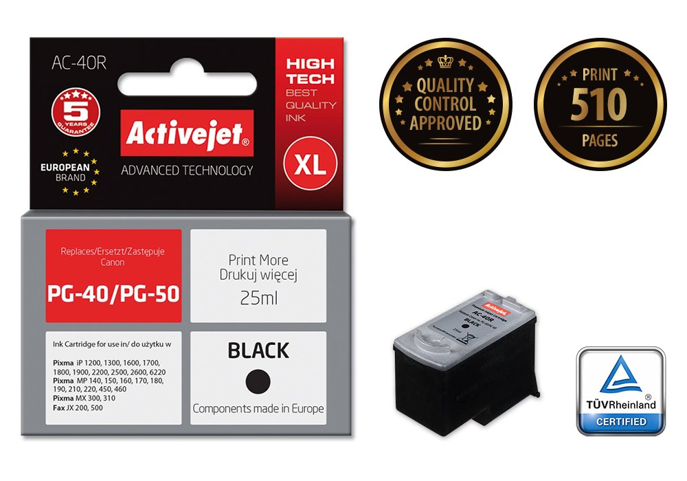 EAN 5904356294661 - Activejet AC-40R cartucho de tinta 1 pieza(s) Compatible Alto rendimiento (XL) Negro imagen 1