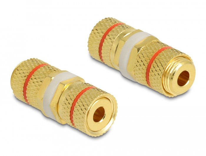 EAN 4043619641437 - DeLOCK 64143 conector 2 x binding post Oro, Rojo imagen 1