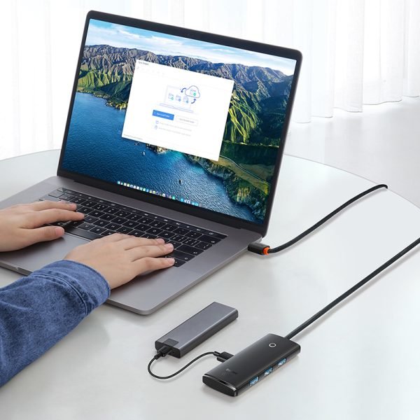 EAN 6932172606220 - Baseus WKQX030201 hub de interfaz USB 3.2 Gen 1 (3.1 Gen 1) Type-A Negro imagen 3