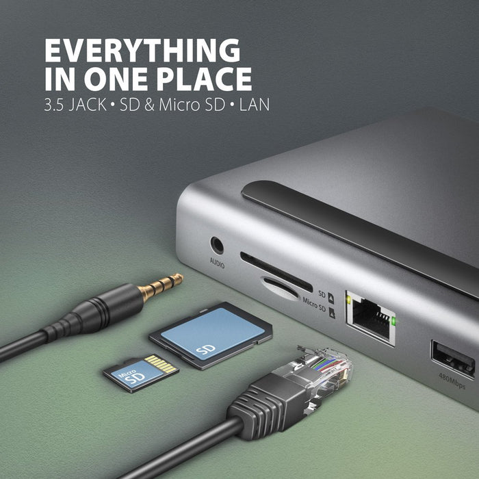 EAN 8595247907608 - Axagon HMC-4KX3 base para portátil y replicador de puertos Alámbrico USB 3.2 Gen 1 (3.1 Gen 1) Type-C Gri imagen 7