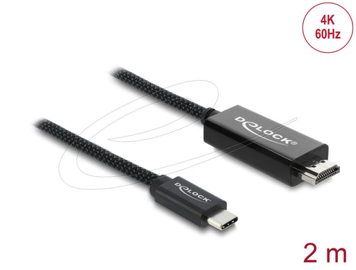 EAN 4043619817047 - DeLOCK 81704 adaptador de cable de vídeo 2 m USB Tipo C HDMI Negro imagen 2