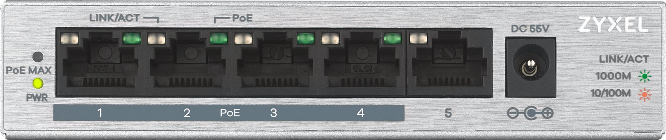 EAN 4718937603923 - Zyxel GS1005HP No administrado Gigabit Ethernet (10/100/1000) Energía sobre Ethernet (PoE) Plata imagen 2