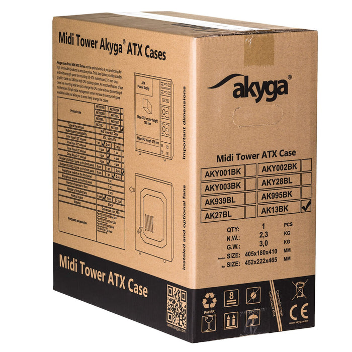 EAN 5901720132420 - Akyga AK13BK carcasa de ordenador Micro Torre Negro imagen 7