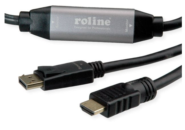 EAN 7630049619210 - ROLINE 11.04.5777 adaptador de cable de vídeo 10 m HDMI tipo A (Estándar) DisplayPort Negro imagen 2