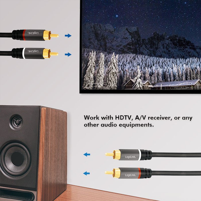EAN 4052792052466 - LogiLink CA1209 cable de audio 10 m 2 x RCA Negro imagen 3